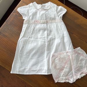 Dress + pants + top 12/18 months white pink Burberry